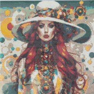 Classy Fashion Lady Diamond Dot Art Picture Painting